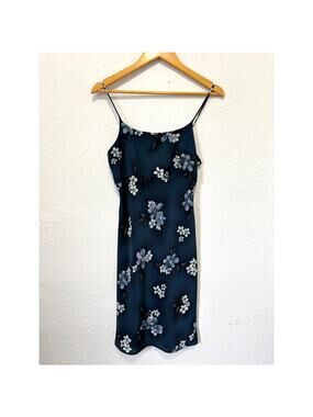 Vintage Floral Mini Dress Y2K 90s Fairy Cottage 5/6 Blue Baby Doll Empire Waist